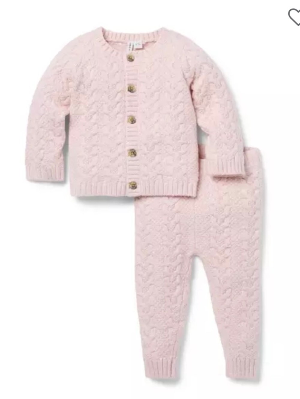 This is a Janie and Jack baby cable knit cardigan matc